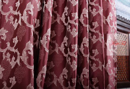 Вензель (винный). Плотные шторы жаккард.
