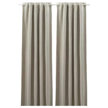 IKEA ANNAKAJSA  (ИКЕА АННАКАЙСА)  -  Шторы, 1 пара, на ленте/светло-серый, 145x300 см
