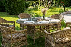 "Эспрессо-150 S" обеденная группа плетеная, цвет соломенный