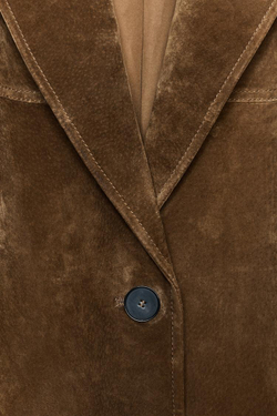 ZARA ДЛИННАЯ КУРТКА ИЗ 100% КОЖИ, ЦВЕТ ВИСКИ