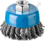 ЗУБР 80 мм, стальная проволока, 0.8 мм, Щетка чашечная, Профессионал (35277-080)