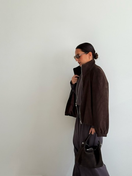 Бомбер «Вельвет» шоколадный