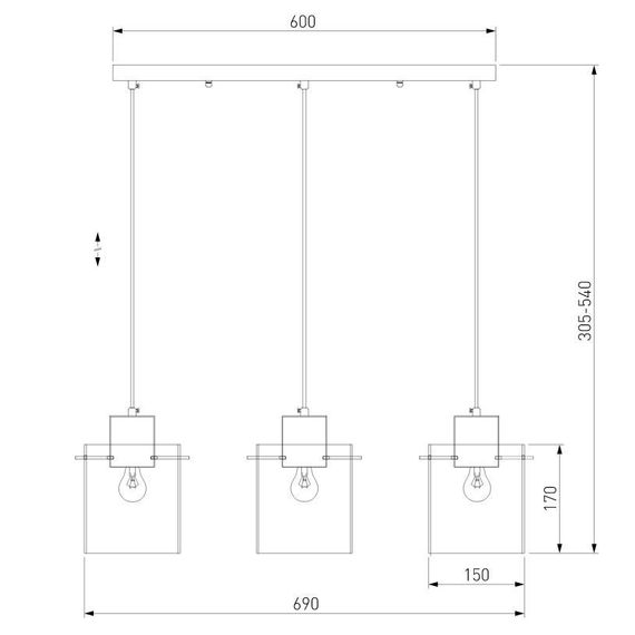 Подвесной светильник Eurosvet Trim 50227/3 дымчатый