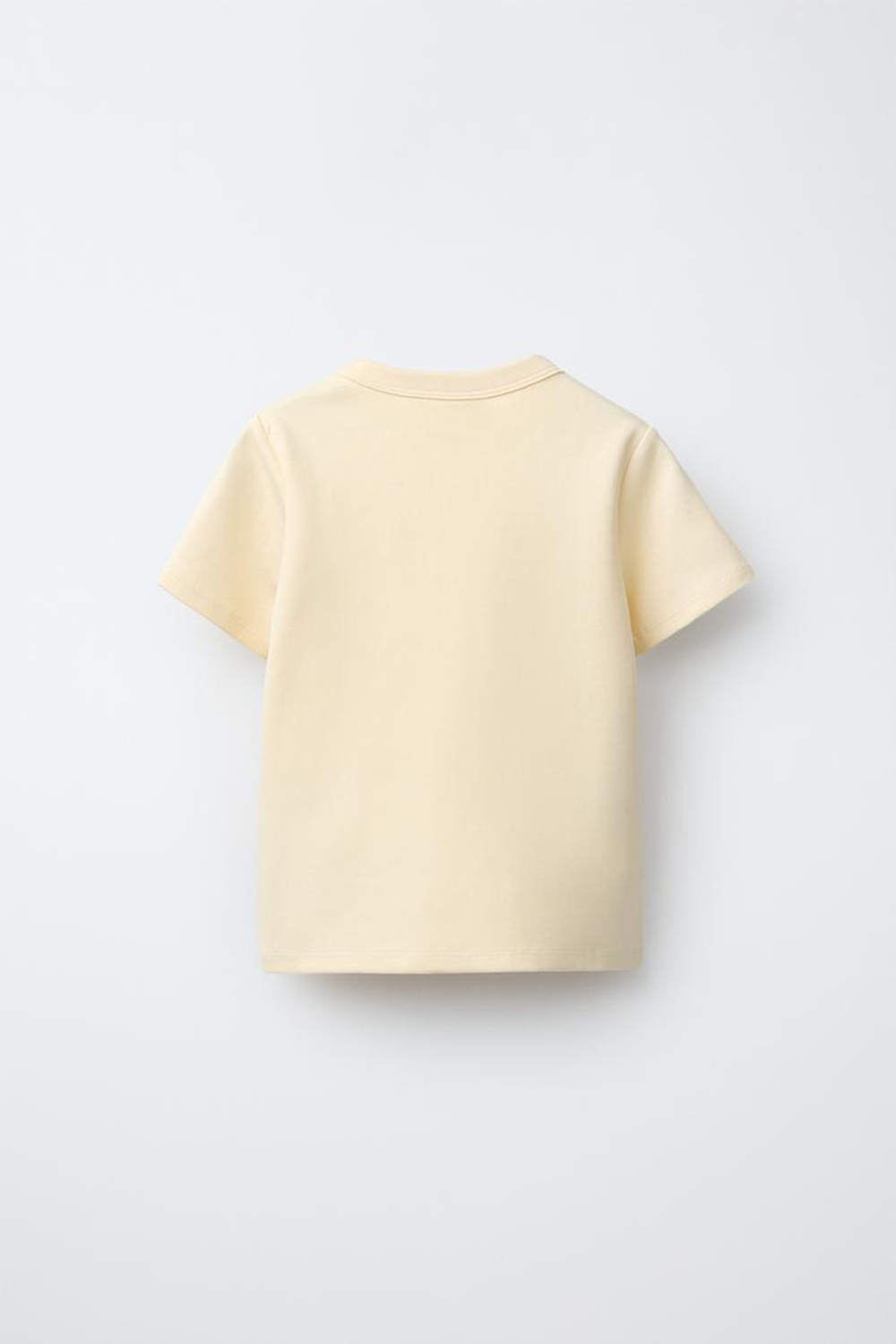 ZARA ОДНОТОННАЯ ФУТБОЛКА ИЗ ТРИКОТАЖА INTERLOCK, ЖЕЛТЫЙ