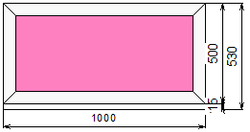 Пластиковое окно 500 х 1000 ТермА Эко с глухой створкой