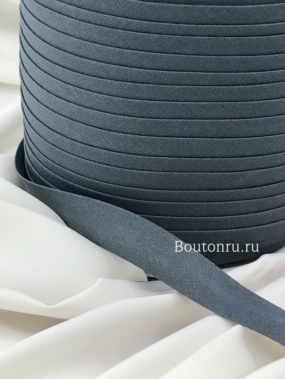 Косая бейка хлопок №072 серая GAMMA GK-15C 14-15 мм