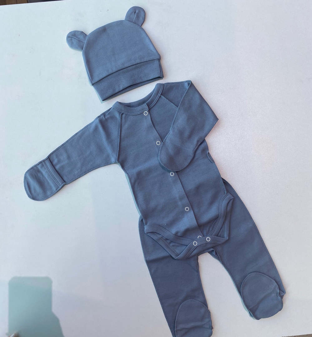 Комплект из 3-х предметов "Софа" (Боди, ползунки, шапочка) (Цвет: Фиолетовый, Размер: 62)