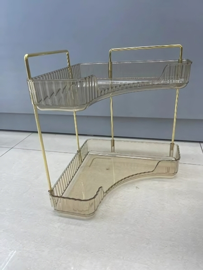 Полка для ванны угловая тройная «Фреш»бежевая 25,7х44,5х25,7см