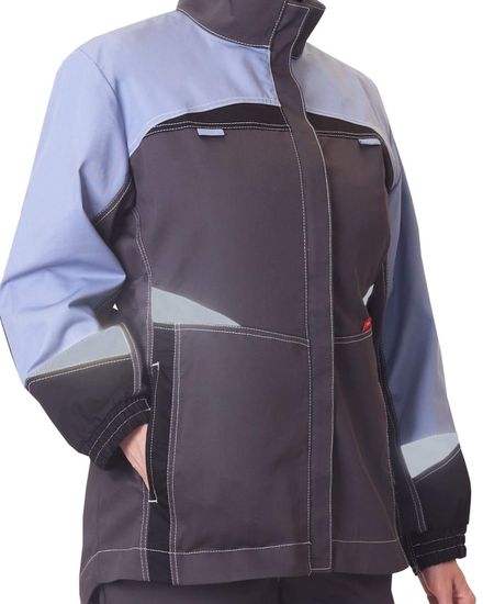 Костюм женский "Сириус-Фаворит-Мега" полукомбинезон (серый/сирень/черный)