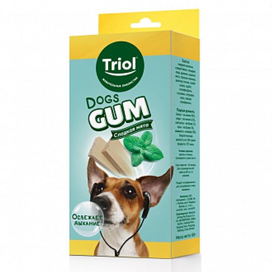 Triol Лакомство для собак FUN FOOD Жевательная резинка, 60 гр