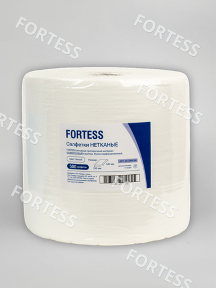 Нетканый протирочный материал FORTESS. Артикул W72WR в рулоне 170м, 500 шт., размер 25х34см, цвет белый