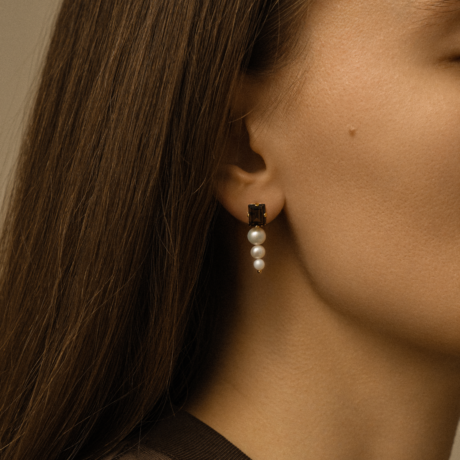 Серьги Wood Pearl Earrings