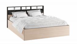 Кровать с настилом ДСП Эрика 160х200, венге/дуб молочный