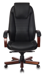 Кресло руководителя Бюрократ T-9923WALNUT черный кожа крестов. металл/дерево