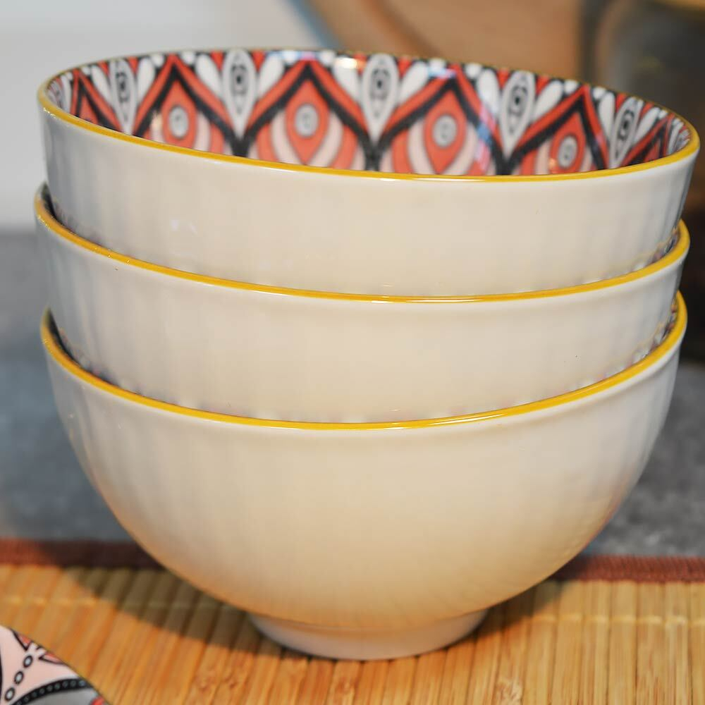 Набор подарочный 5 предметов (тарелка 20,5см 1шт, пиала 330мл 4шт), 8990