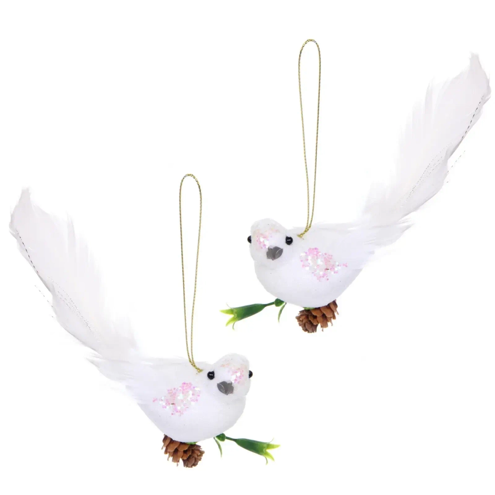 Украшение подвесное «Летящая сказка» 16*4*4,5 см (набор 2шт.), Белый