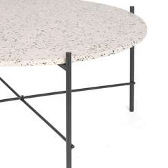 Кофейный стол Lacio Ø80х35 см, белое террацо