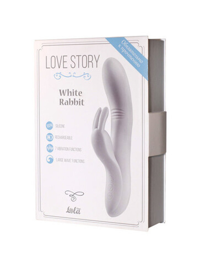 Перезаряжаемый вибратор Love story White Rabbit в подарочной упаковке , 7 режимов вибрации (21 см, белый) (Цвет: белый)
