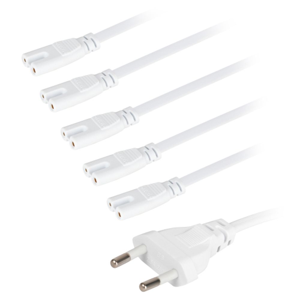 Разветвитель сетевой для линейных светильников ЭРА Разветвитель 5х IEC C7 2pin+timer на 5 точек с таймером 9, 12, 15H 2м