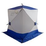 Палатка зимняя куб СЛЕДОПЫТ 1,5 х1,5 м, Oxford 240D PU 1000, S по полу 2,2  кв.м, цв. синий/белый