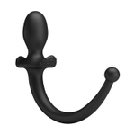 Черная анальная вибропробка с хвостом Anthony