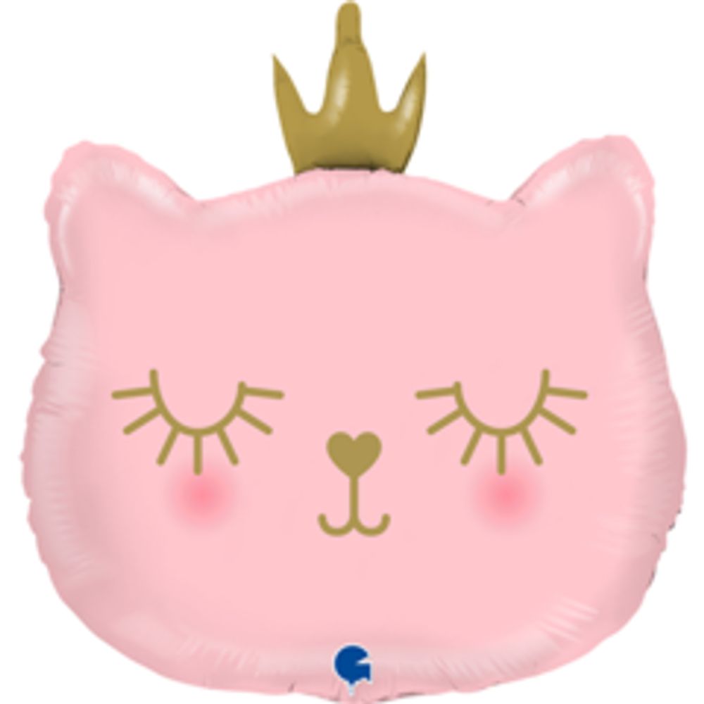 Г Фигура Голова кошки розовая в короне 26&quot;/66 см