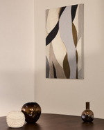 Абстрактный холст Marvilo серо-горчичного цвета 60 x 90 см