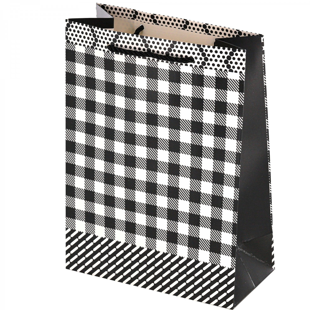 Пакет подарочный бумажный Alingar, (XL) 31х40х12 см, "Ромбы. Квадраты", ламинация, ассорти
