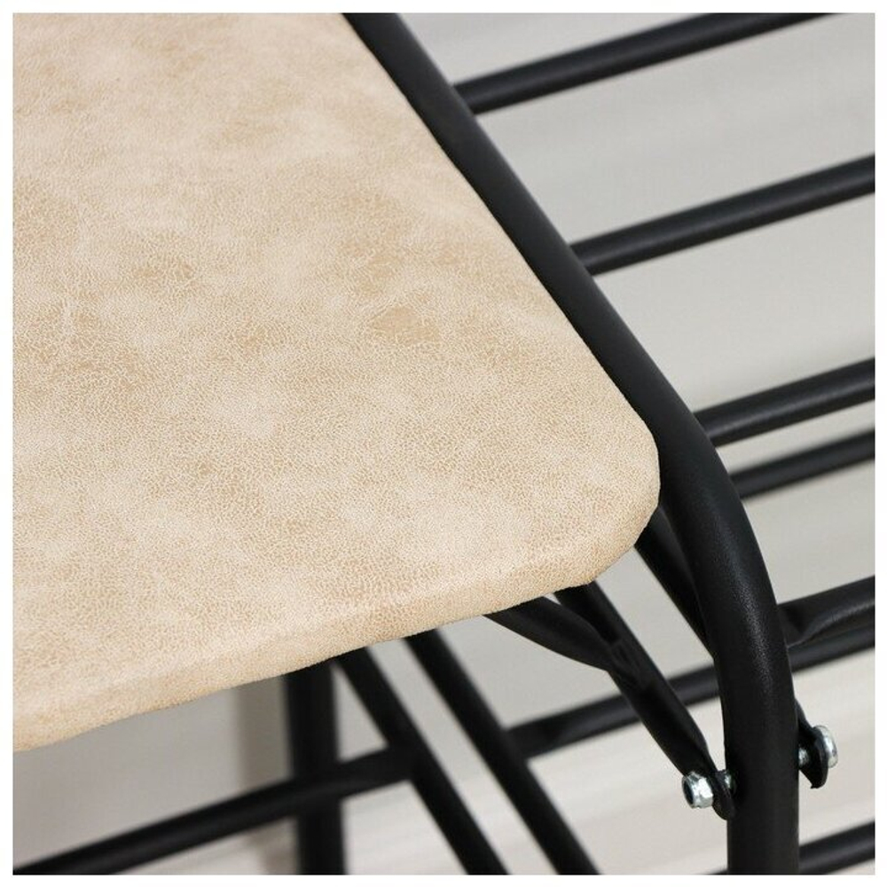 ПОДСТАВКА ДЛЯ ОБУВИ 3 ПОЛКИ 110СМ СИДЕНЬЕМ ДУБЛЬ ЧЕРНЫЙ