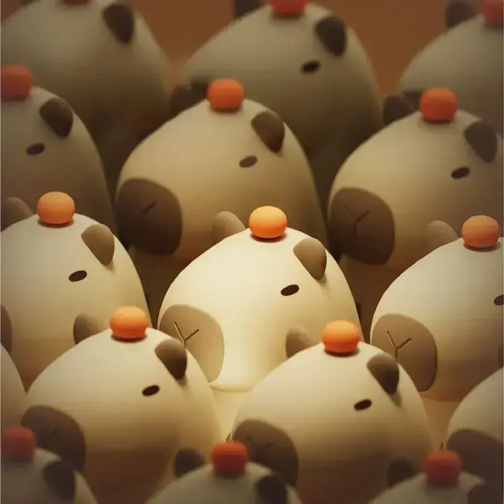 Ночник капибара перезаряжаемый силиконовый ночник для детей