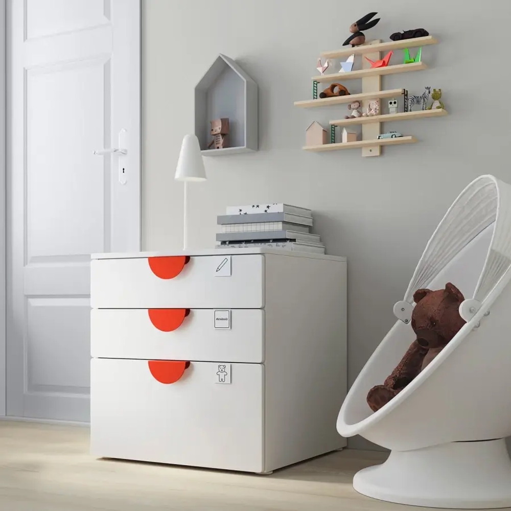 Комод детский - IKEA PLATSA/SMÅSTAD/SMASTAD, 60x55x63 см, белый, ИКЕА