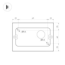 Светильник SP-WALL-FLAT-S110x90-2x3W Day4000 (GR, 120 deg, 230V) (Arlight, IP54 Металл, 3 года) 032411