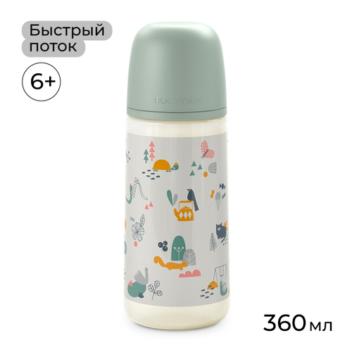 Бутылочка-поильник Suavinex Walk 360 мл зеленый, 6 мес+
