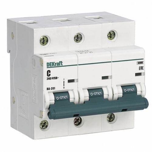 Автоматический выключатель ВА-201 80A C 3P 10кА DEKraft (автомат электрический) 13008DEK