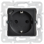 SKANDY Розетка с заземлением с защитными шторками 16А с USB C 18Вт SK-R17Bl черный IEK