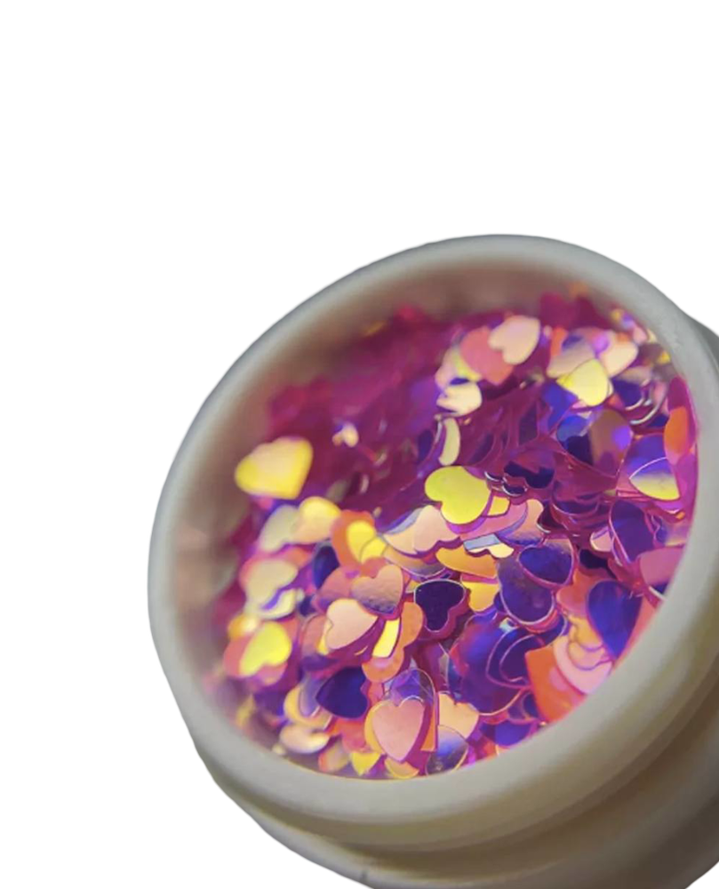 Блестки для ногтей сердечки