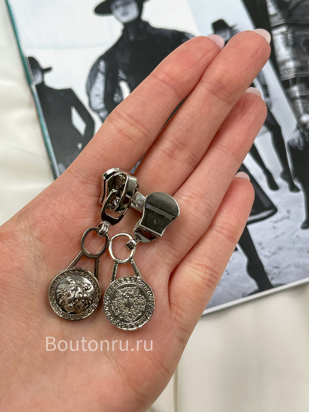 Собачка / бегунок для молнии Верс. серебристый