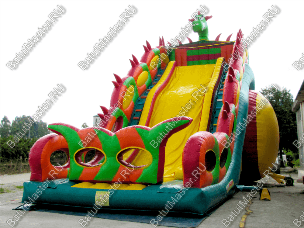 Батут-горка "Дракон 3" с шипами, два входа 10*5*8 м