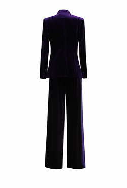 Костюм брючный бархатный фиолетовый 18-02-24 SS