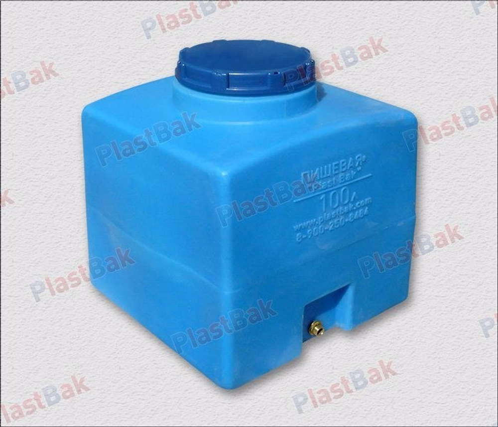 Емкость пищевая прямоугольная Пластбак 100 л. Прямоугольная (49x49x56см;синий) - арт.556270