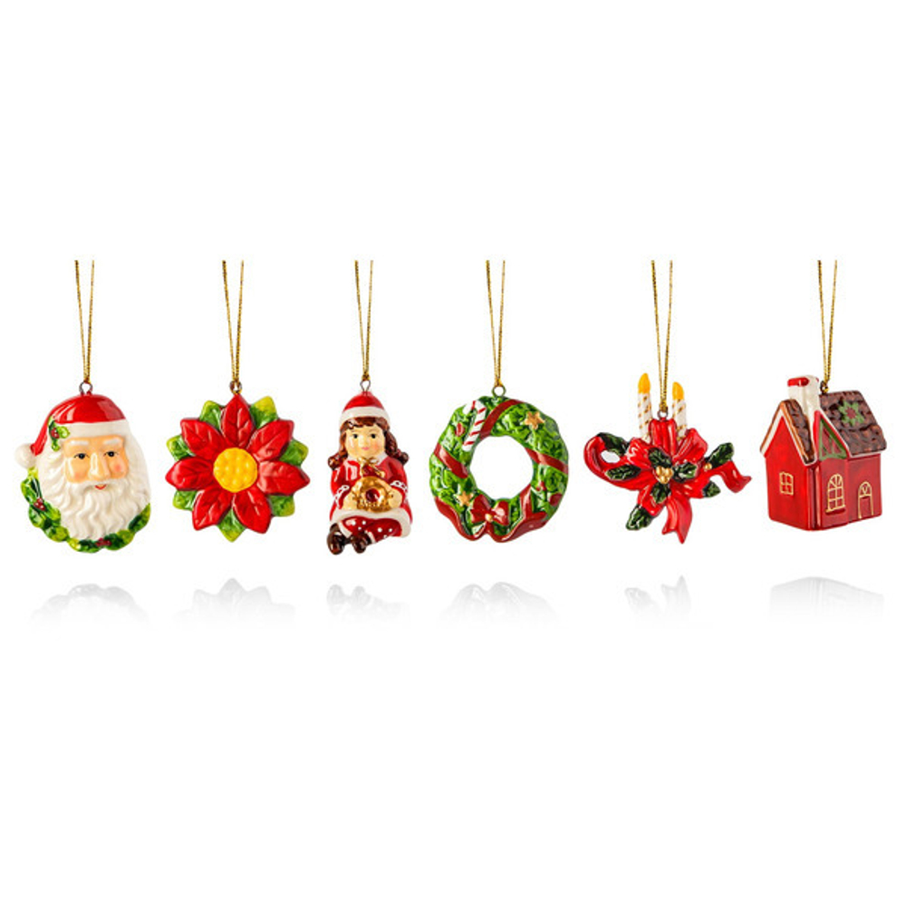 Набор из 6 украшений новогодних 7см Новогодние праздники Lamart