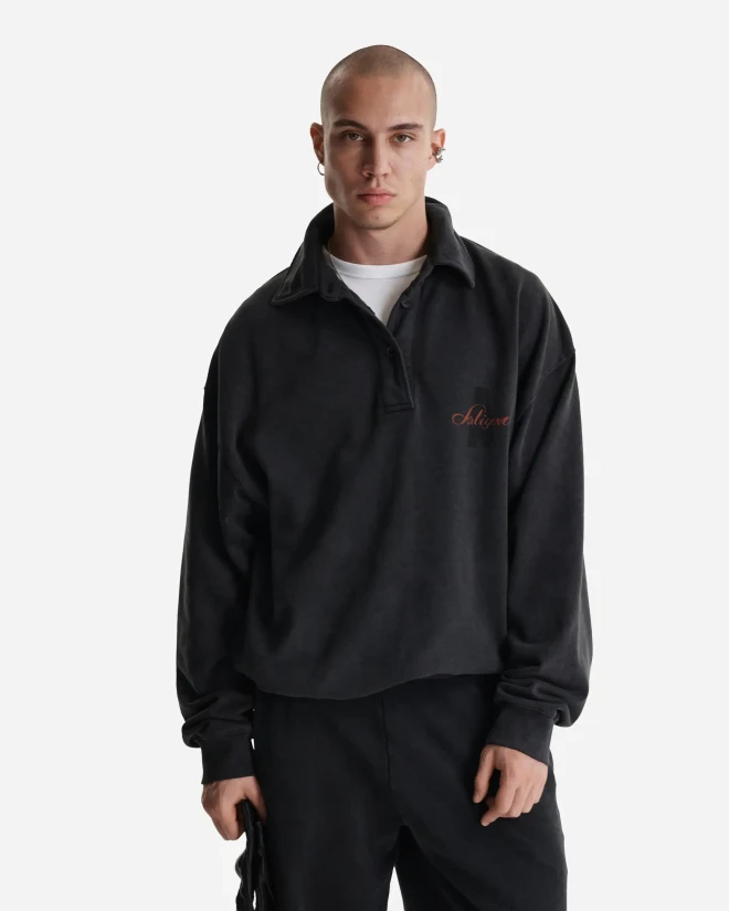 Свитшот с воротником поло