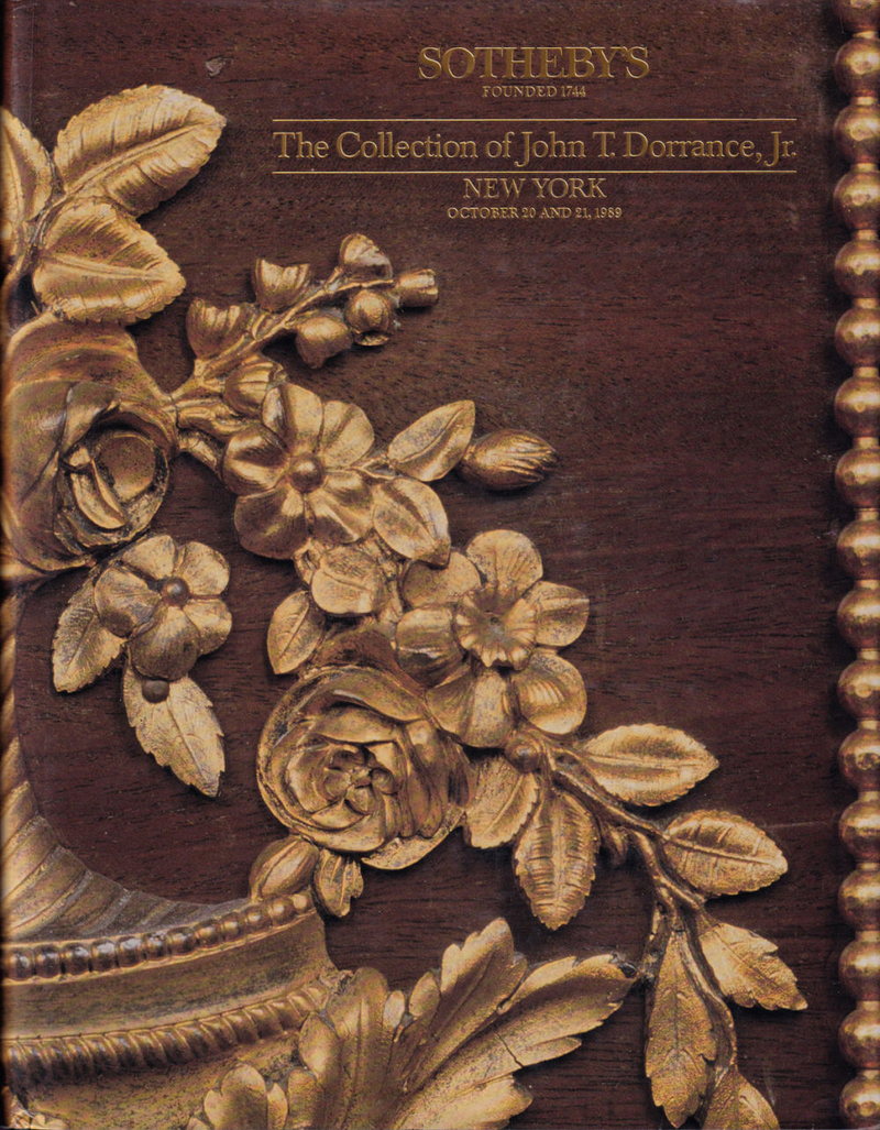 Каталог аукциона Sotheby's, Нью-Йорк, Коллекция Джона Т. Дорранса младшего: французская, английская мебель, китайское искусство, европейская керамика и серебро от 20-21 октября 1989 года
