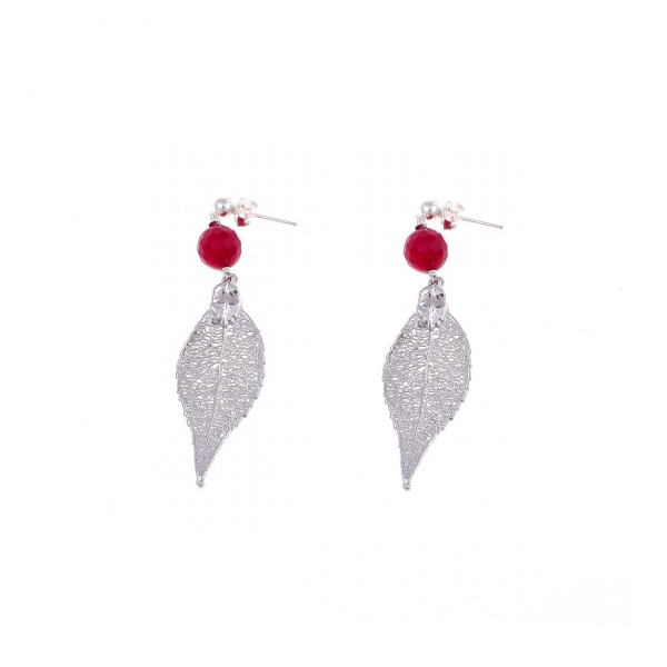 Серьги листья Ester Bijoux Амарант F714-S BW