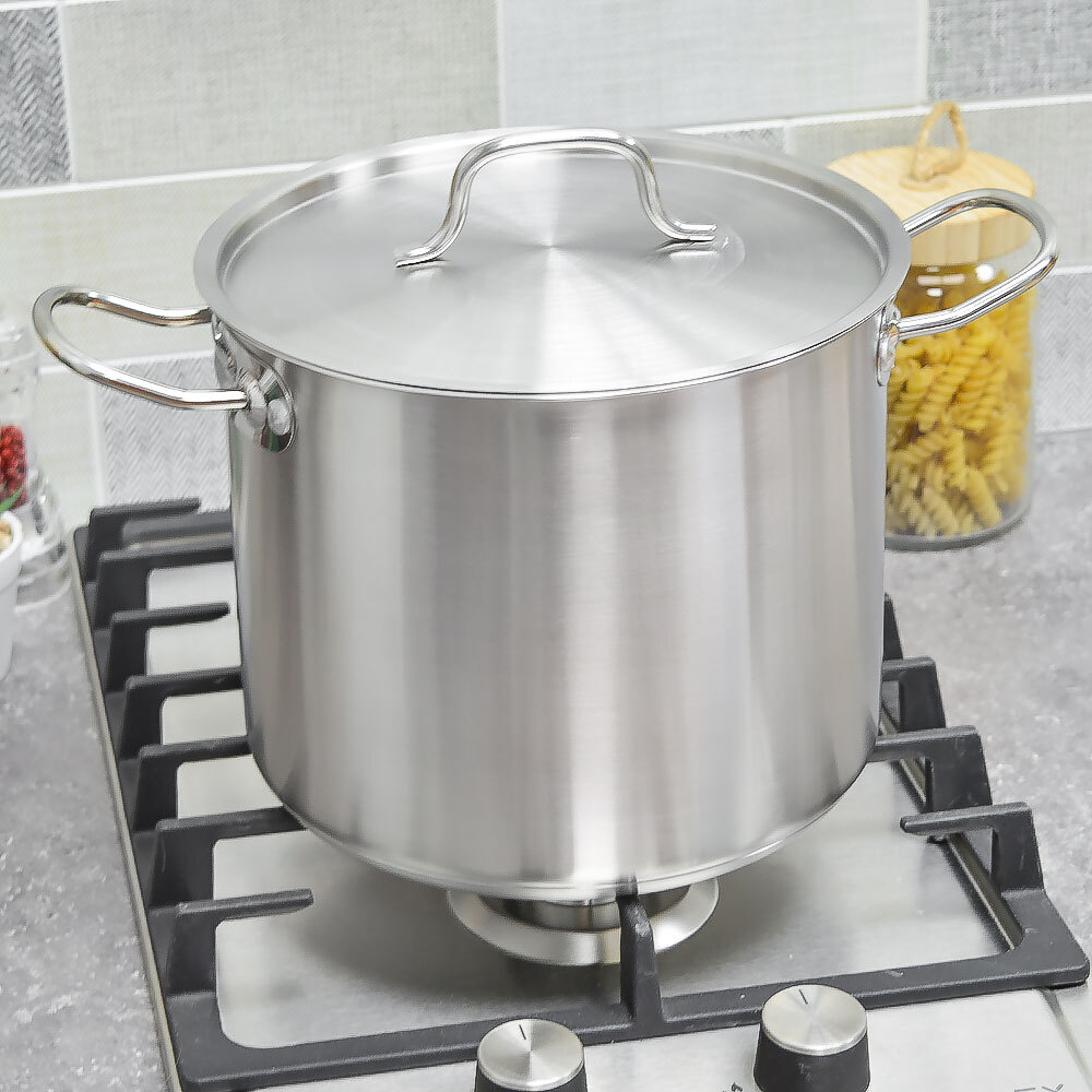 Кастрюля 7л, нерж.сталь, d22см, h18см, тройное дно, индукция, мерная шкала, "PROFESSIONAL" Luxaro