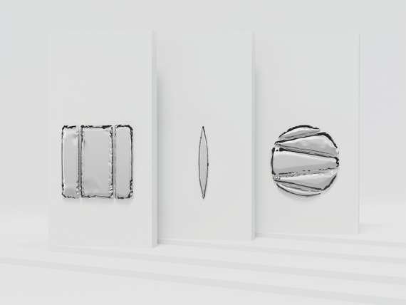 Настенный декор Brano Отражение 12, 120 см, полированная сталь