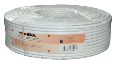 Кабель коаксиальный RG-6U высок. кач.CADENA белый (100м)