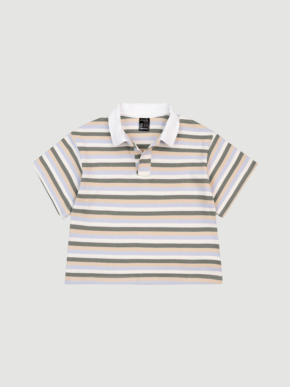 Поло оверсайз Mjölk Полоска серая