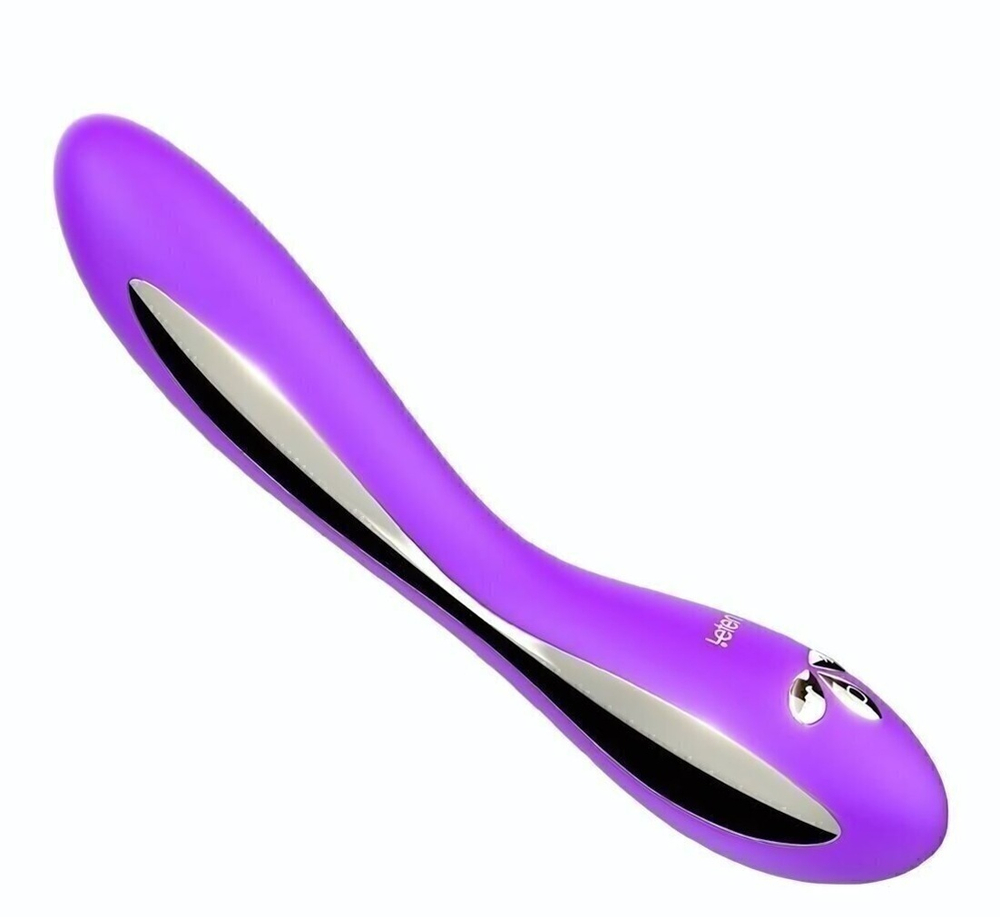 Фиолетовый вибромассажер Alisa с подогревом - 22 см. (Цвет: фиолетовый)