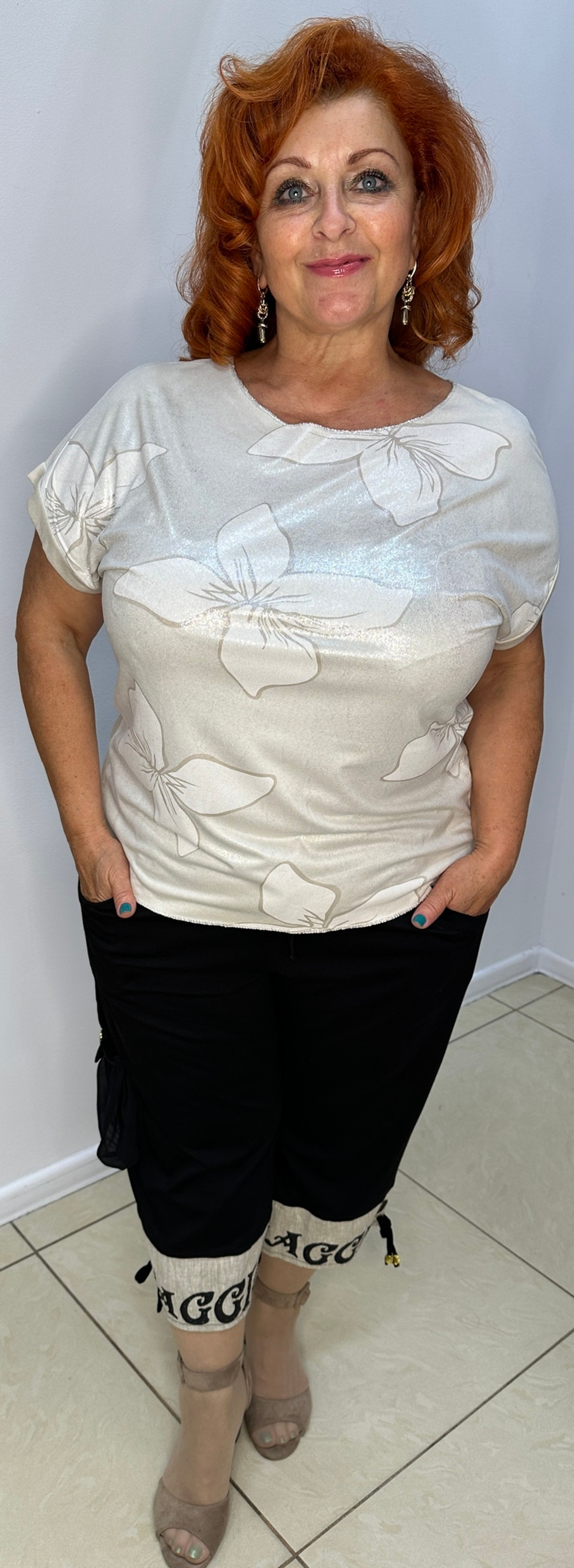 Блузон/футболка с блестящим накатом